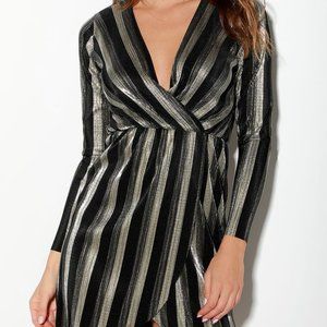 Lulus Gold and Black Party Dress